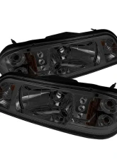 Spyder Auto Black 1-Piece LED Crystal Headlights for Ford Mustang GT 1987-1993                                     - HD-YD-FM87-1PC-LED-SM - Image 2