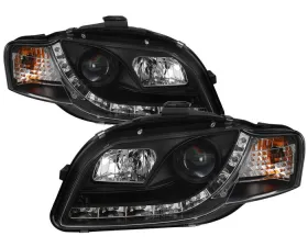 Spyder Auto DRL LED Black Projector Headlights for Audi A4 1996-2008 Halogen Models