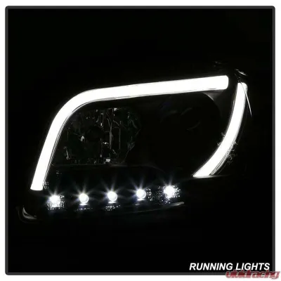 Spyder Auto Black DRL Projector Headlights for 2005-2008 Audi A4 Halogen Non-Convertible - PRO-YD-AA405-LTDRL-G2-BK