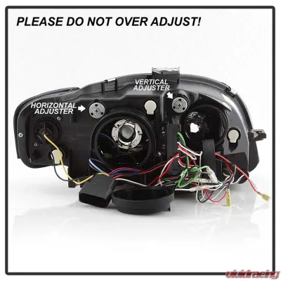 Spyder Auto Black DRL Projector Headlights for 2005-2008 Audi A4 Halogen Non-Convertible - PRO-YD-AA405-LTDRL-G2-BK