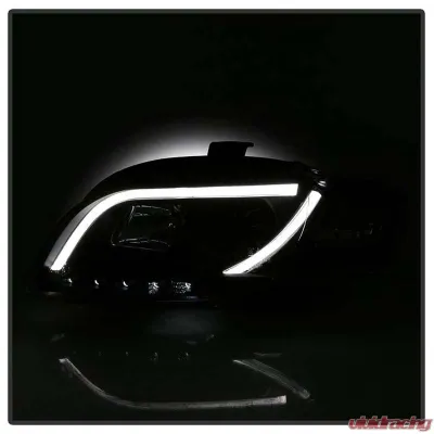 Spyder Auto Black DRL Projector Headlights for 2005-2008 Audi A4 Halogen Non-Convertible - PRO-YD-AA405-LTDRL-G2-BK