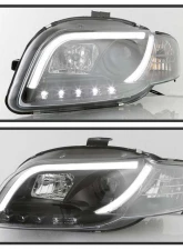 Spyder Auto Black DRL Projector Headlights for 2005-2008 Audi A4 Halogen Non-Convertible                                     - PRO-YD-AA405-LTDRL-G2-BK - Image 8