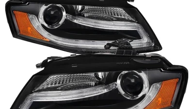 Spyder Auto Black DRL LED Projector Headlights for Audi A4 2009-2012 Halogen                                     - PRO-YD-AA408-DRL-BK - Image 7