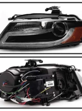 Spyder Auto Black DRL LED Projector Headlights for Audi A4 2009-2012 Halogen                                     - PRO-YD-AA408-DRL-BK - Image 2