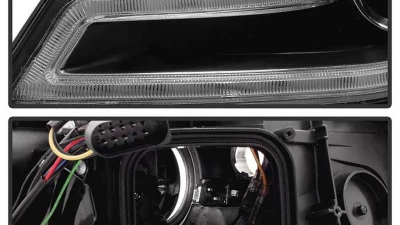 Spyder Auto Black DRL LED Projector Headlights for Audi A4 2009-2012 Halogen                                     - PRO-YD-AA408-DRL-BK - Image 3