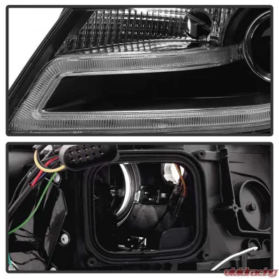 Spyder Auto Black DRL LED Projector Headlights for Audi A4 2009-2012 Halogen - PRO-YD-AA408-DRL-BK