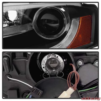 Spyder Auto Black DRL LED Projector Headlights for Audi A4 2009-2012 Halogen - PRO-YD-AA408-DRL-BK