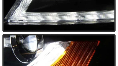 Spyder Auto Black DRL LED Projector Headlights for Audi A4 2009-2012 Halogen                                     - PRO-YD-AA408-DRL-BK - Image 6