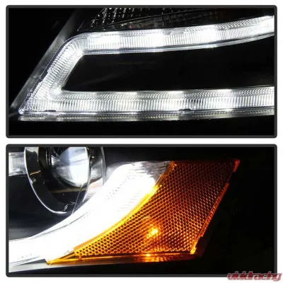 Spyder Auto Black DRL LED Projector Headlights for Audi A4 2009-2012 Halogen - PRO-YD-AA408-DRL-BK