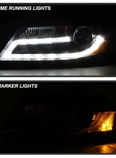 Spyder Auto Black DRL LED Projector Headlights for Audi A4 2009-2012 Halogen                                     - PRO-YD-AA408-DRL-BK - Image 7