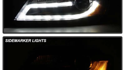 Spyder Auto Black DRL LED Projector Headlights for Audi A4 2009-2012 Halogen                                     - PRO-YD-AA408-DRL-BK - Image 7