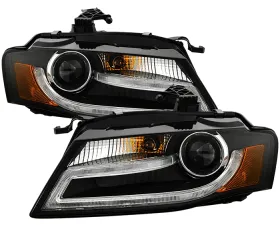 Spyder Auto Black DRL LED Projector Headlights for Audi A4 2009-2012 with Xenon HID Lights