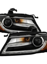 Spyder Auto Black DRL LED Projector Headlights for Audi A4 2009-2012 with Xenon HID Lights                                     - PRO-YD-AA408-HID-DRL-BK - Image 11