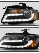 Spyder Auto Black DRL LED Projector Headlights for Audi A4 2009-2012 with Xenon HID Lights                                     - PRO-YD-AA408-HID-DRL-BK - Image 10