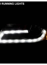 Spyder Auto Black DRL LED Projector Headlights for Audi A4 2009-2012 with Xenon HID Lights                                     - PRO-YD-AA408-HID-DRL-BK - Image 11