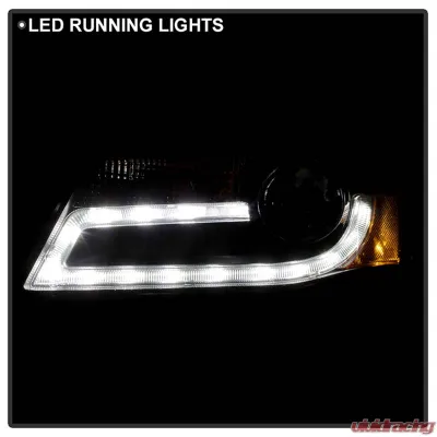Spyder Auto Black DRL LED Projector Headlights for Audi A4 2009-2012 with Xenon HID Lights - PRO-YD-AA408-HID-DRL-BK
