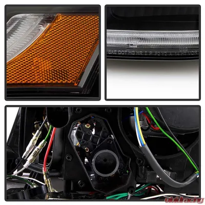 Spyder Auto Black DRL LED Projector Headlights for Audi A4 2009-2012 with Xenon HID Lights - PRO-YD-AA408-HID-DRL-BK