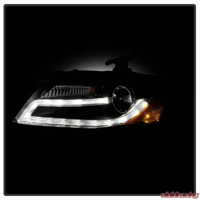 Spyder Auto Black DRL LED Projector Headlights for Audi A4 2009-2012 with Xenon HID Lights - PRO-YD-AA408-HID-DRL-BK