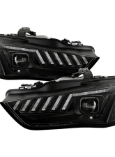 Spyder Auto Apex High Power LED Headlight Black Halogen for Audi A4 S4 2013-2016                                     - PRO-YD-AA413HALAP-BK - Image 14