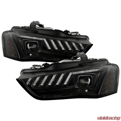Spyder Auto Apex High Power LED Headlight Black Halogen for Audi A4 S4 2013-2016 - PRO-YD-AA413HALAP-BK