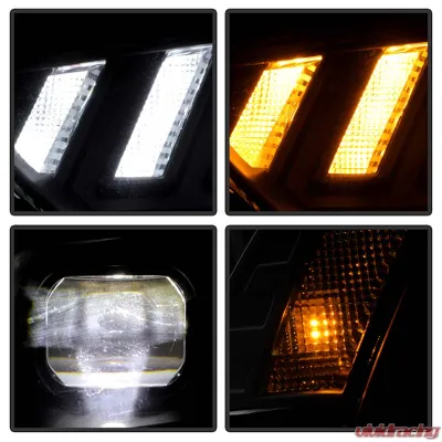 Spyder Auto Apex High Power LED Headlight Black Halogen for Audi A4 S4 2013-2016 - PRO-YD-AA413HALAP-BK