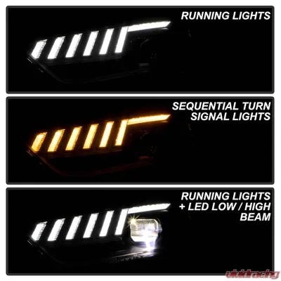 Spyder Auto Apex High Power LED Headlight Black Halogen for Audi A4 S4 2013-2016 - PRO-YD-AA413HALAP-BK
