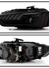 Spyder Auto Apex High Power LED Headlight Black Halogen for Audi A4 S4 2013-2016                                     - PRO-YD-AA413HALAP-BK - Image 2