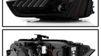 Spyder Auto Apex High Power LED Headlight Black Halogen for Audi A4 S4 2013-2016                                     - PRO-YD-AA413HALAP-BK - Image 2