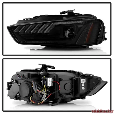 Spyder Auto Apex High Power LED Headlight Black Halogen for Audi A4 S4 2013-2016 - PRO-YD-AA413HALAP-BK