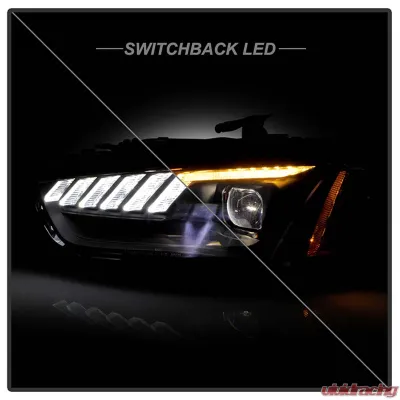 Spyder Auto Apex High Power LED Headlight Black Halogen for Audi A4 S4 2013-2016 - PRO-YD-AA413HALAP-BK