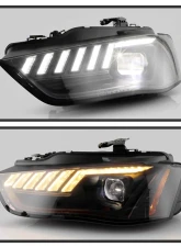 Spyder Auto Apex High Power LED Headlight Black Halogen for Audi A4 S4 2013-2016                                     - PRO-YD-AA413HALAP-BK - Image 9