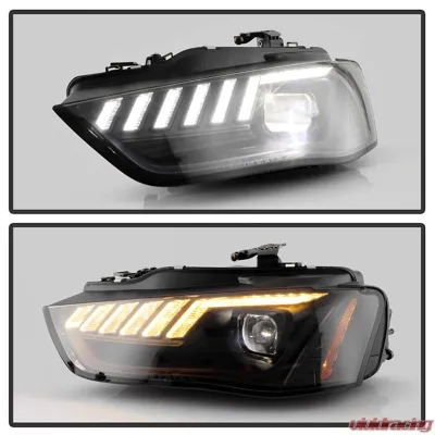 Spyder Auto Apex High Power LED Headlight Black Halogen for Audi A4 S4 2013-2016 - PRO-YD-AA413HALAP-BK