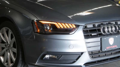 Spyder Auto Apex High Power LED Headlight Black Halogen for Audi A4 S4 2013-2016                                     - PRO-YD-AA413HALAP-BK - Image 12