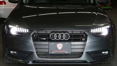 Spyder Auto Apex High Power LED Headlight Black Halogen for Audi A4 S4 2013-2016                                     - PRO-YD-AA413HALAP-BK - Image 14