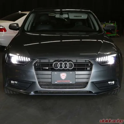 Spyder Auto Apex High Power LED Headlight Black Halogen for Audi A4 S4 2013-2016 - PRO-YD-AA413HALAP-BK