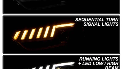 Spyder Auto Apex High Power LED Headlight Black HID for Audi A4/S4 2013-2016                                     - PRO-YD-AA413HIDAP-BK - Image 11