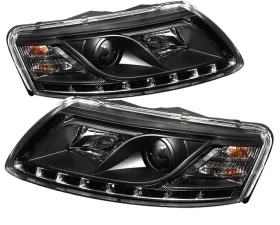 Spyder Auto Black Projector Headlights with AFS DRL LED for Audi A6 2005-2007