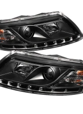 Spyder Auto Black Projector Headlights with AFS DRL LED for Audi A6 2005-2007                                     - PRO-YD-ADA605-DRL-BK - Image 2