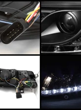 Spyder Auto Black Projector Headlights with AFS DRL LED for Audi A6 2005-2007                                     - PRO-YD-ADA605-DRL-BK - Image 2