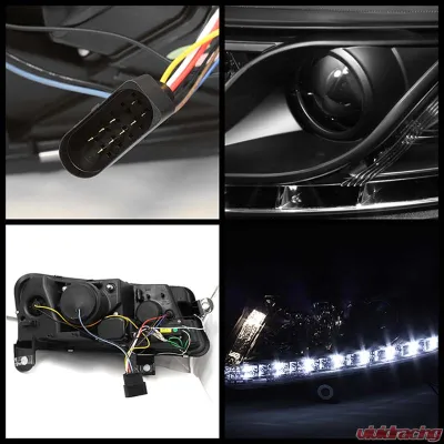 Spyder Auto Black Projector Headlights with AFS DRL LED for Audi A6 2005-2007 - PRO-YD-ADA605-DRL-BK