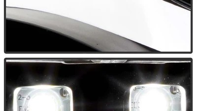 Spyder Auto Black Projector Headlights with DRL Light Tube for Audi A6 2005-2007 Halogen                                     - PRO-YD-ADA605-LTDRL-BK - Image 10