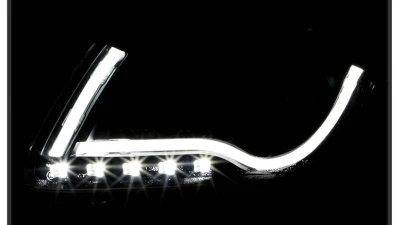 Spyder Auto Black Projector Headlights with DRL Light Tube for Audi A6 2005-2007 Halogen                                     - PRO-YD-ADA605-LTDRL-BK - Image 11