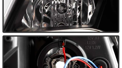 Spyder Auto Black Projector Headlights with DRL Light Tube for Audi A6 2005-2007 Halogen                                     - PRO-YD-ADA605-LTDRL-BK - Image 5