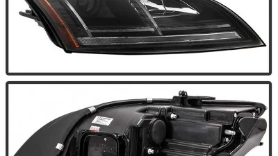 Spyder Auto Signature Sequential Turn Signal Projector Headlight Black for Audi TT 2008-2015                                     - PRO-YD-ATT08-BK - Image 2