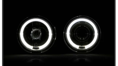 Spyder Auto Chrome LED Halo Projector Headlights for BMW E32 740iL 1992, High/Low H1                                     - PRO-YD-BMWE34-HL-C - Image 11