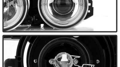 Spyder Auto Chrome LED Halo Projector Headlights for BMW E32 740iL 1992, High/Low H1                                     - PRO-YD-BMWE34-HL-C - Image 3