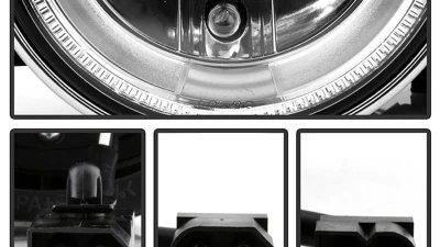 Spyder Auto Chrome LED Halo Projector Headlights for BMW E32 740iL 1992, High/Low H1                                     - PRO-YD-BMWE34-HL-C - Image 4