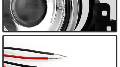 Spyder Auto Chrome LED Halo Projector Headlights for BMW E32 740iL 1992, High/Low H1                                     - PRO-YD-BMWE34-HL-C - Image 5