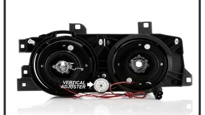 Spyder Auto Chrome LED Halo Projector Headlights for BMW E32 740iL 1992, High/Low H1                                     - PRO-YD-BMWE34-HL-C - Image 7