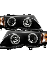 Spyder Auto Black LED Halo Projector Headlights for BMW E46 330xi 2002-2005                                     - PRO-YD-BMWE4602-4D-AM-BK - Image 12